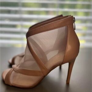 Nine West Tan Mesh Heels